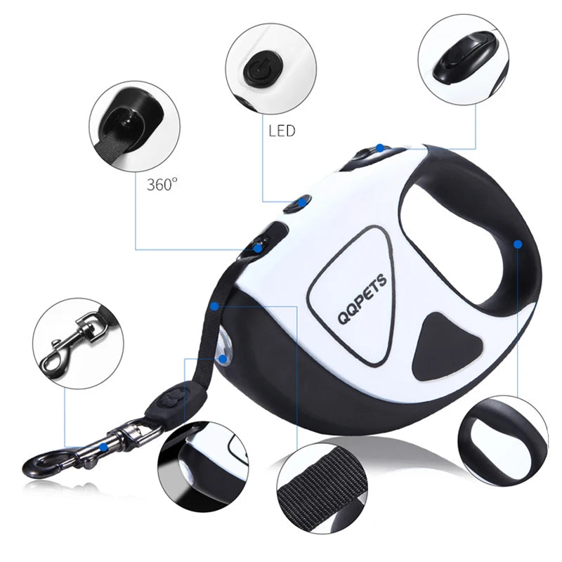 LED Retractable Dog Leash with Light