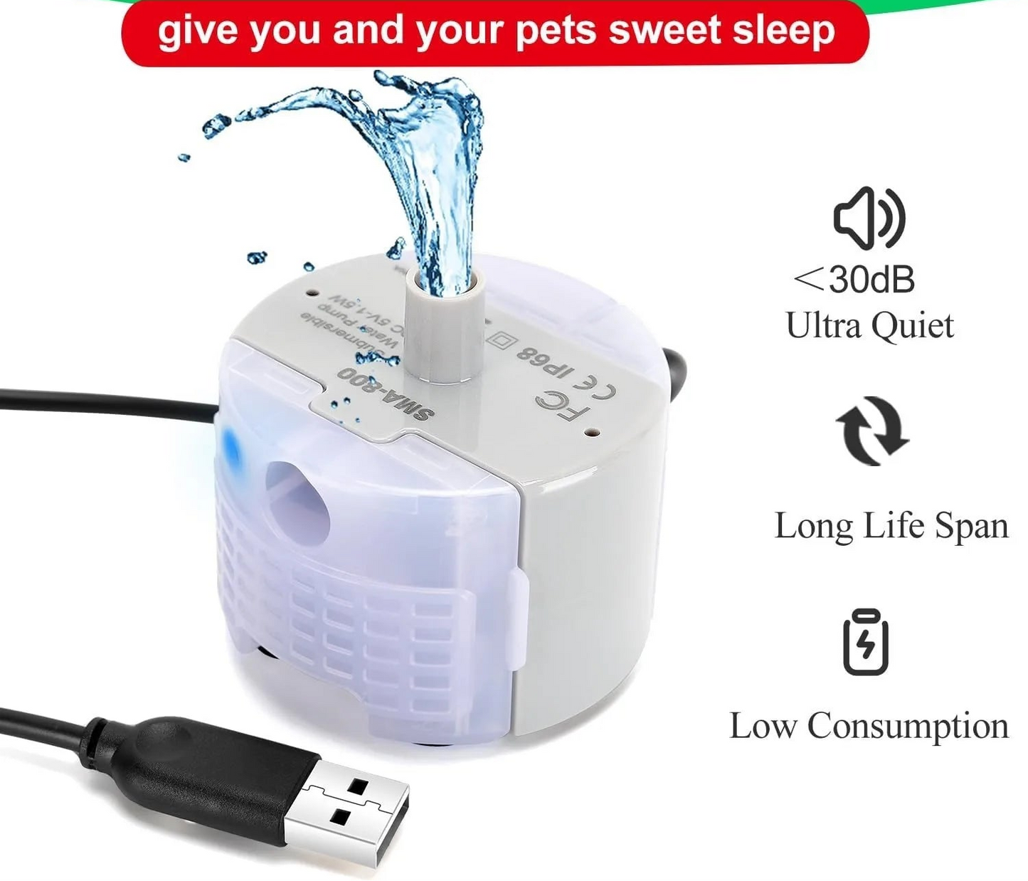 Cat Water Fountain Pump Replacement - SMA-800 Submersible Motor