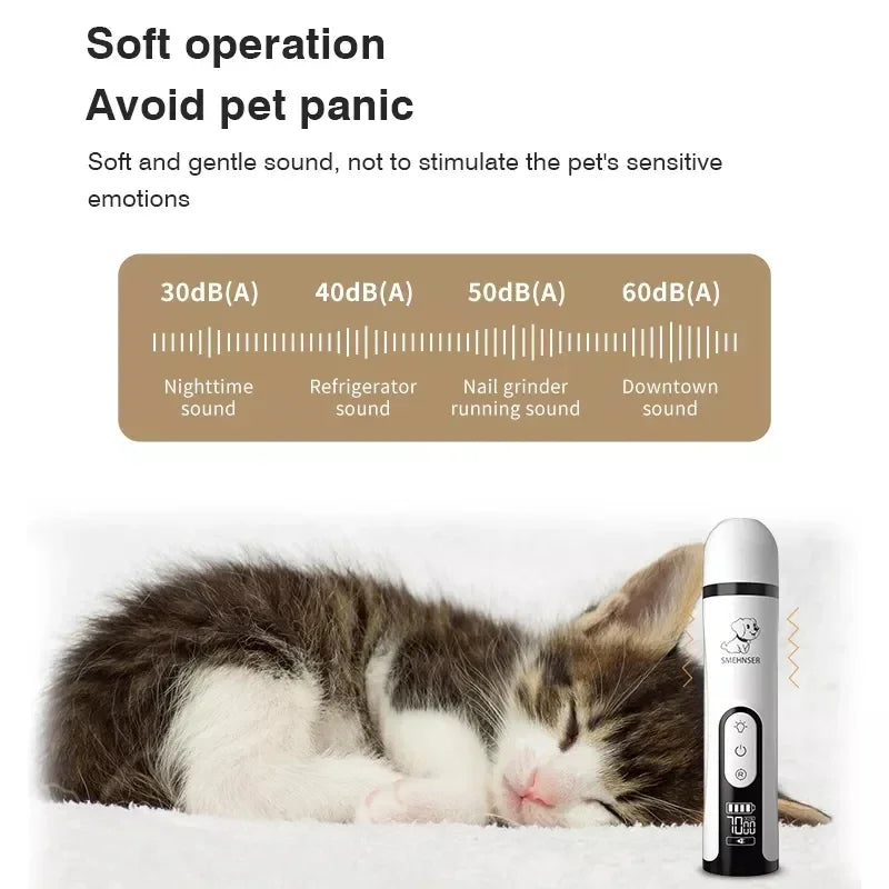 USB Rechargeable Pet Nail Grinder with LED