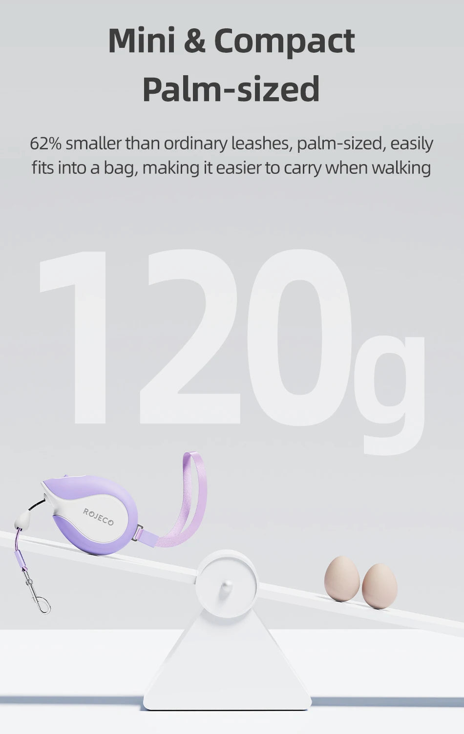 3M Mini Retractable Dog Leash — Compact Extendable Lead for Walking & Travel