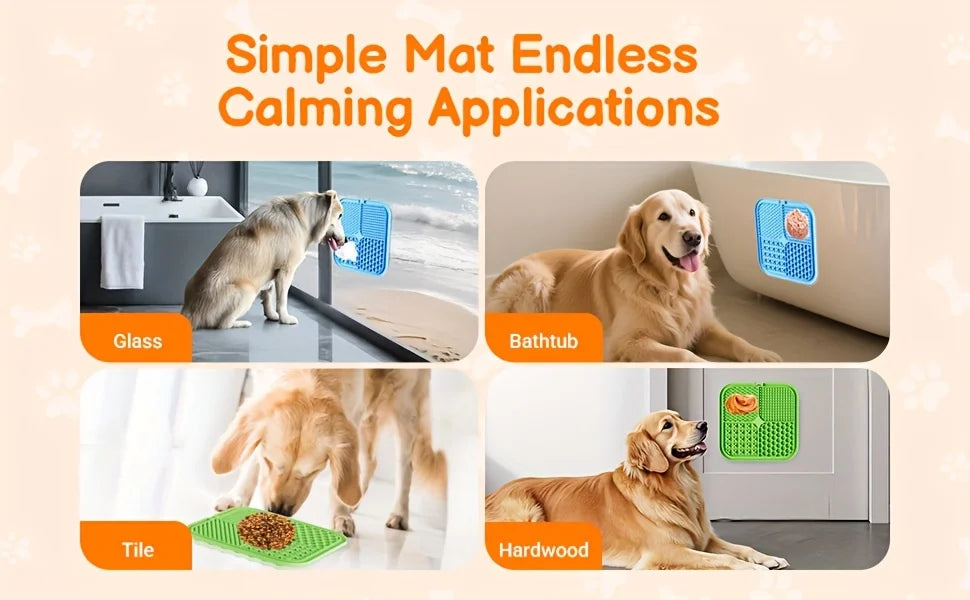 Silicone Dog Enrichment Set — Licking Mat, Snack Ball & Bowl