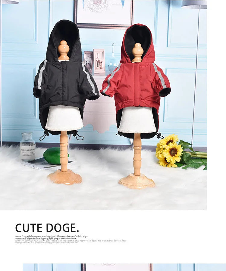 Manteau imperméable à capuche pour chien