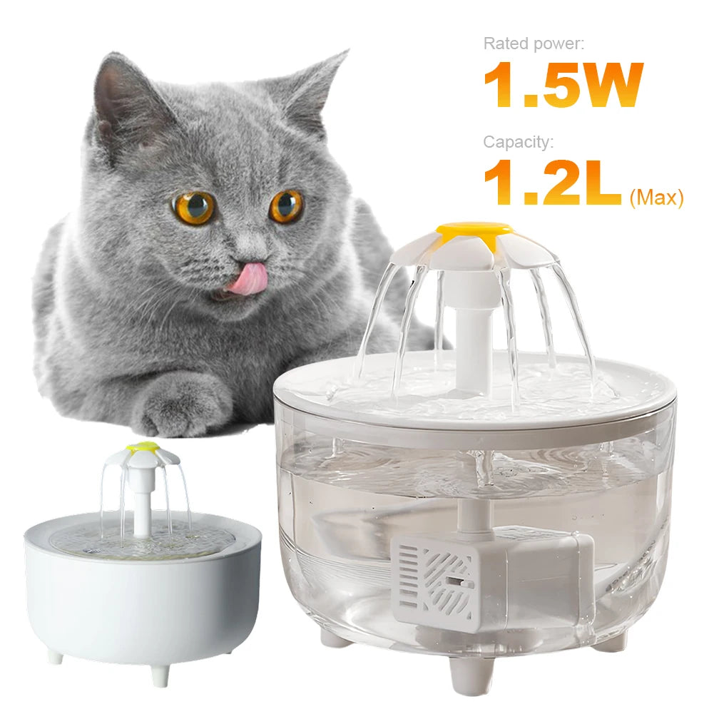 Automatic Cat Water Fountain with Filter | 1200ml Silent USB Dispenser