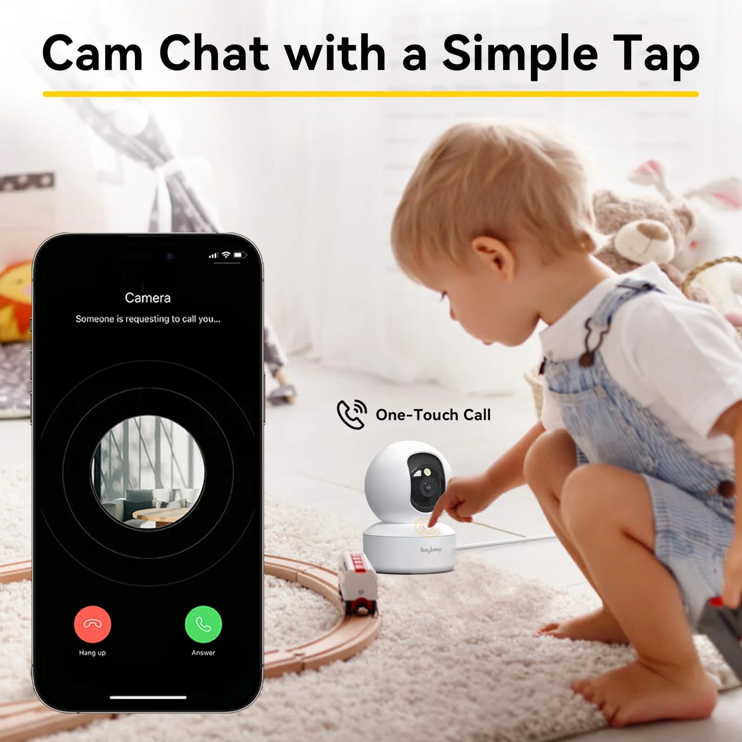 2K Indoor WiFi Pet Camera — 360° Pan & Tilt with Night Vision & 2-Way Audio