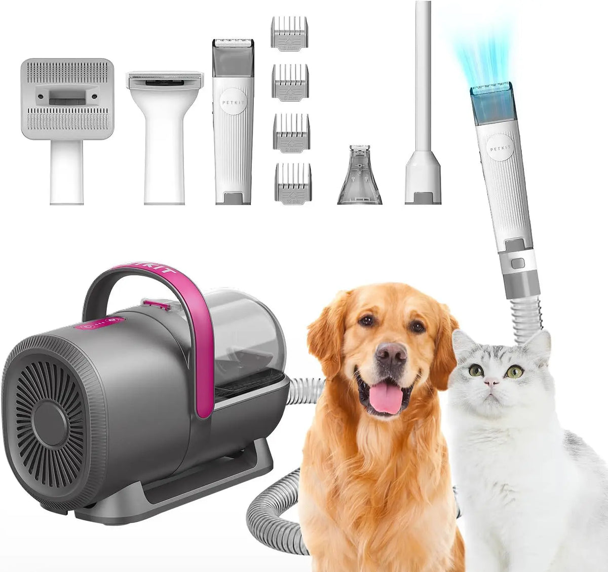5-in-1 Pet Grooming Vacuum Kit | Electric Clippers & Dog Brush | CE Certified