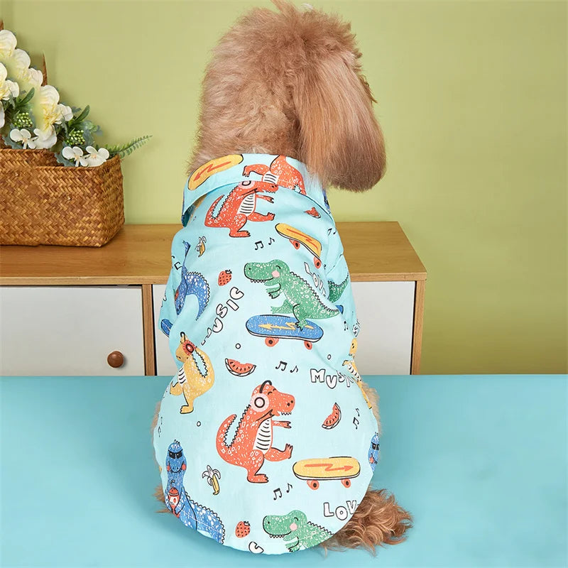 Cartoon Print T-Shirt for Cats & Small Dogs
