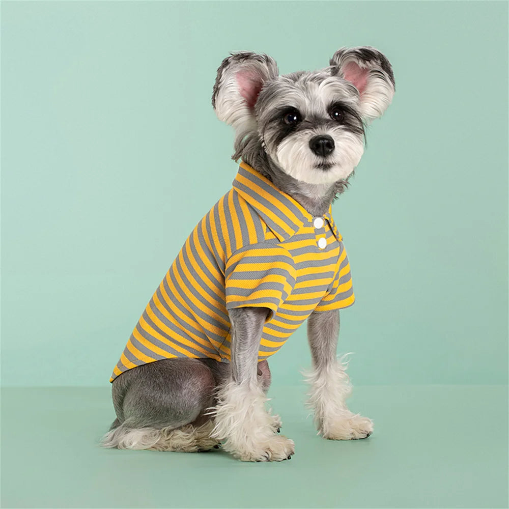 Striped Polo Shirt for Cats & Small Dogs