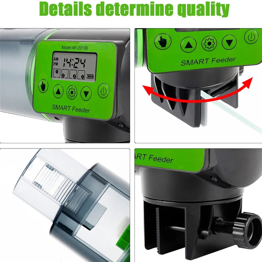 Distributeur automatique intelligent de nourriture pour aquarium à grande capacité et avec fonction de minuterie