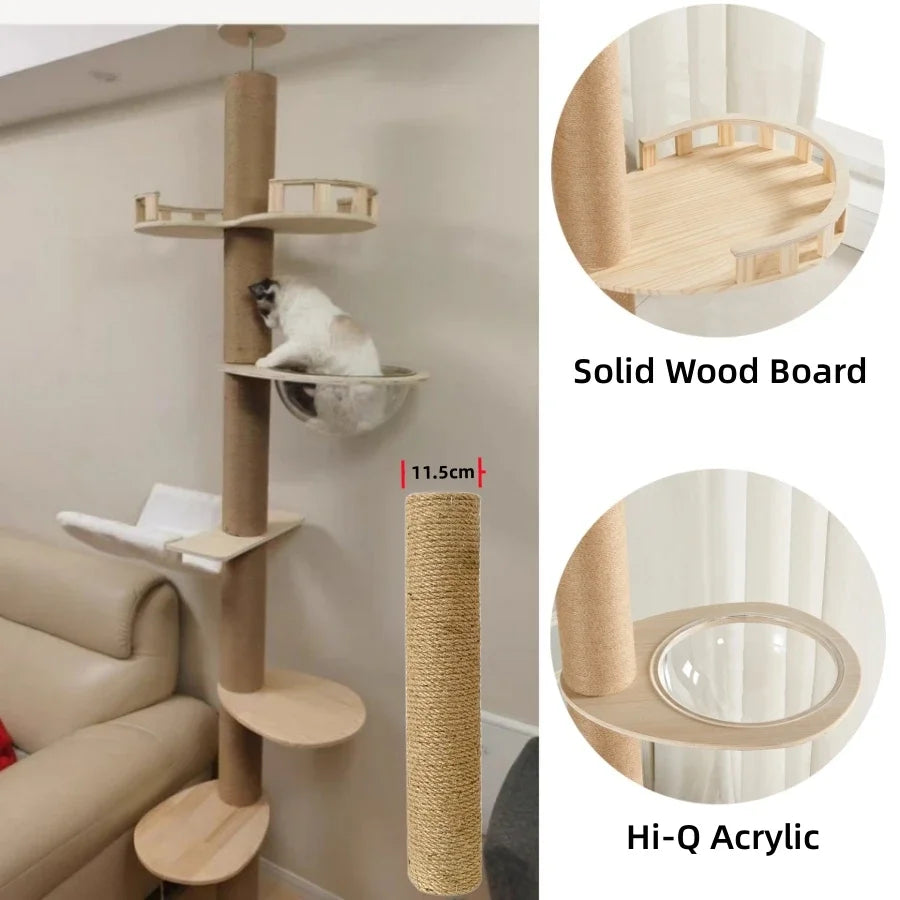 Adjustable Floor-to-Ceiling Cat Tree