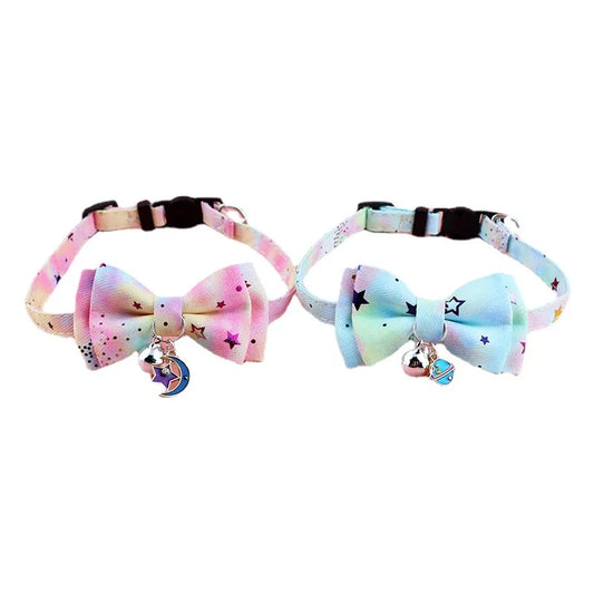 Colourful Butterfly & Star Pet Collar with Bell