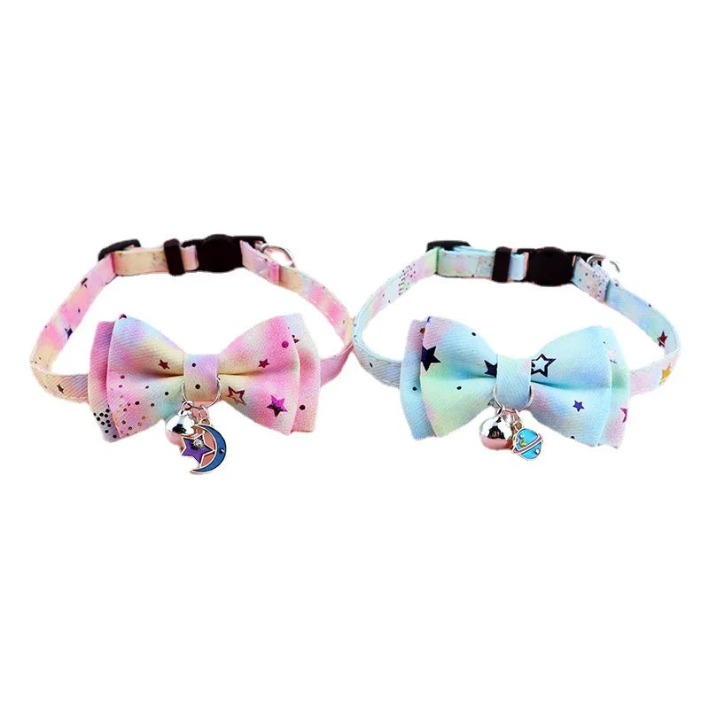 Colourful Butterfly & Star Pet Collar with Bell