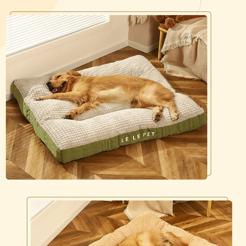 Fleece Dog Bed Mat with Detachable Cushion – Warm Washable Sleeping Pad for Small, Medium & Large Dogs