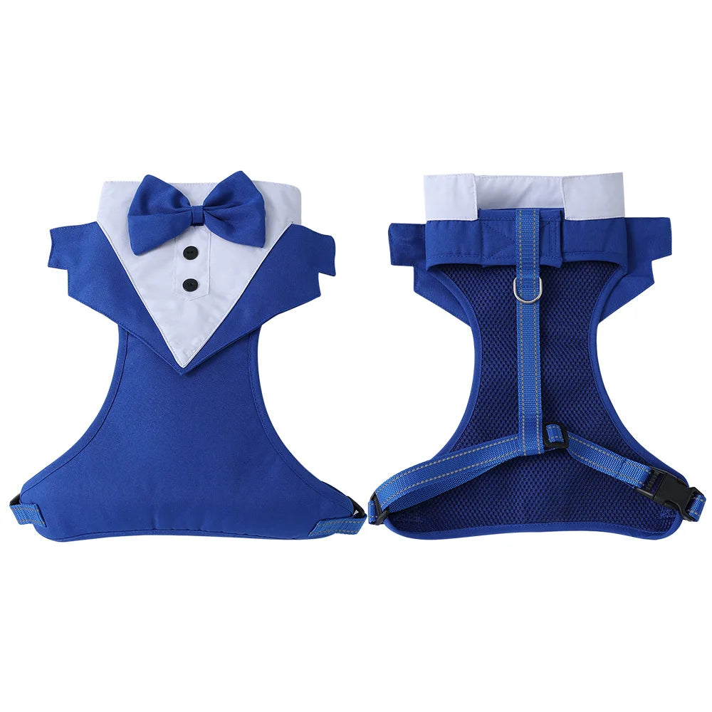 Tuxedo Dog Harness Vest with Bow Tie & D-Ring