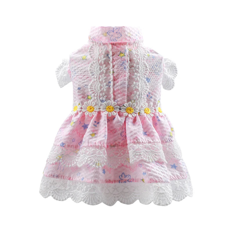 Lace Flower Princess Dress for Cats & Small Dogs