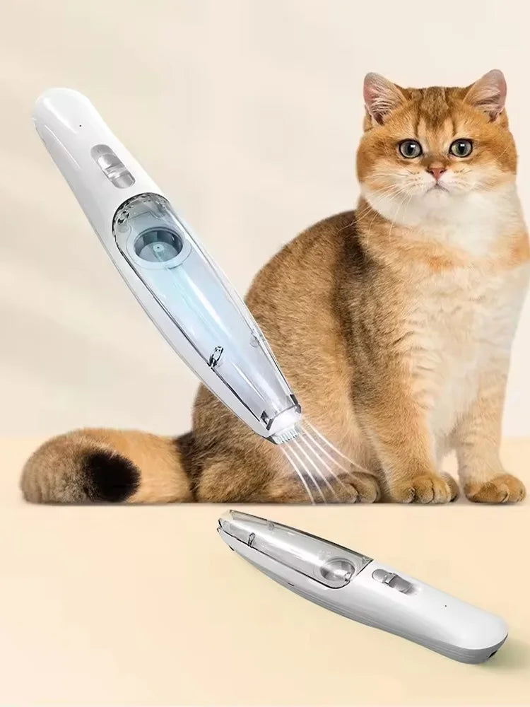 2-in-1 Pet Hair Clipper with Built-In Vacuum — Professional Grooming Trimmer for Dogs & Cats