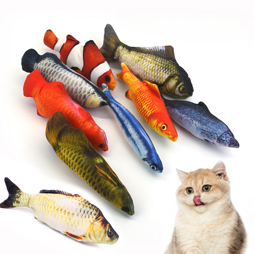 Realistic Plush Fish Cat Toy Pillow
