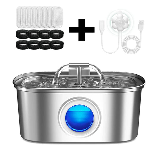 3.2L Stainless Steel Automatic Pet Water Fountain with Visual Window