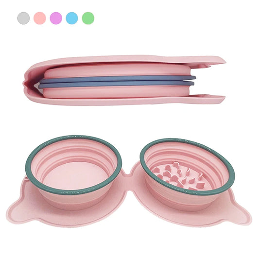 Foldable Silicone Travel Bowl for Dogs & Cats