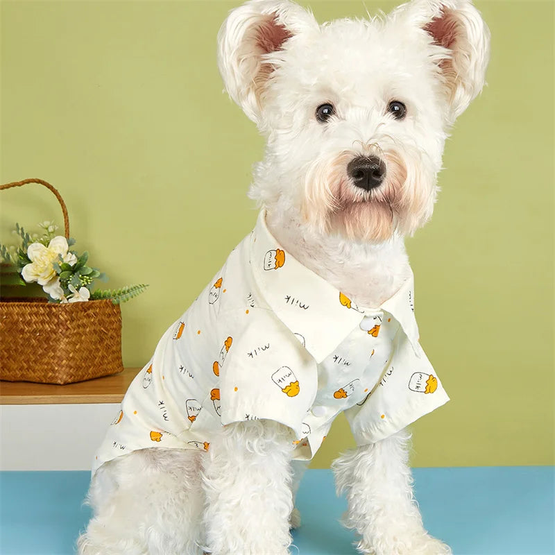Cartoon Print T-Shirt for Cats & Small Dogs