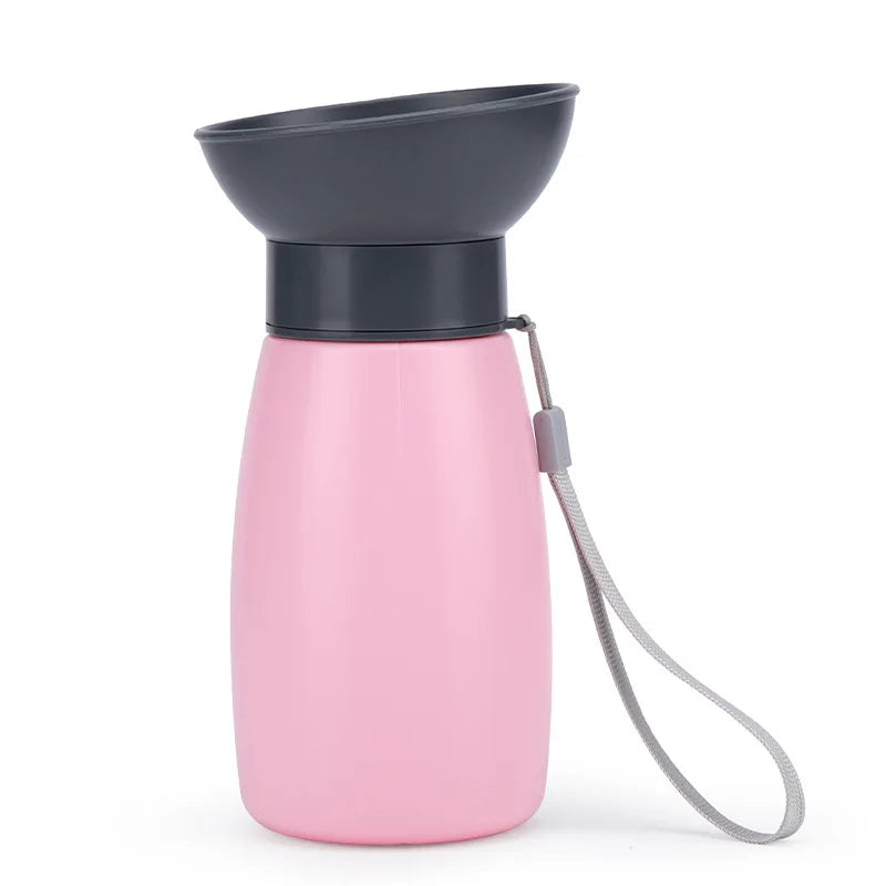 Squeeze Dog Water Bottle with Wide Rigid Bowl & Drain-Back Lock — 600ml
