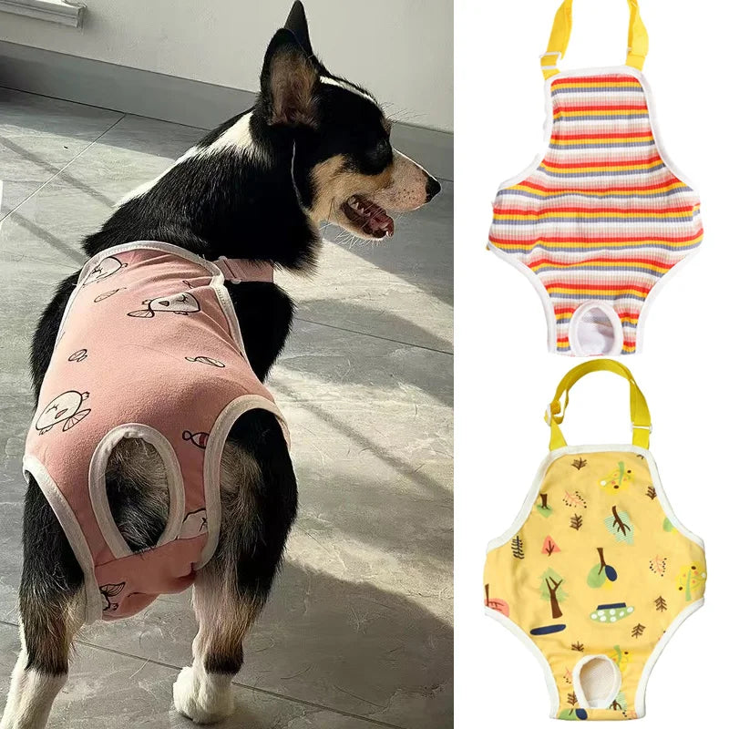 Striped Adjustable Physiological Shorts for Female Dogs