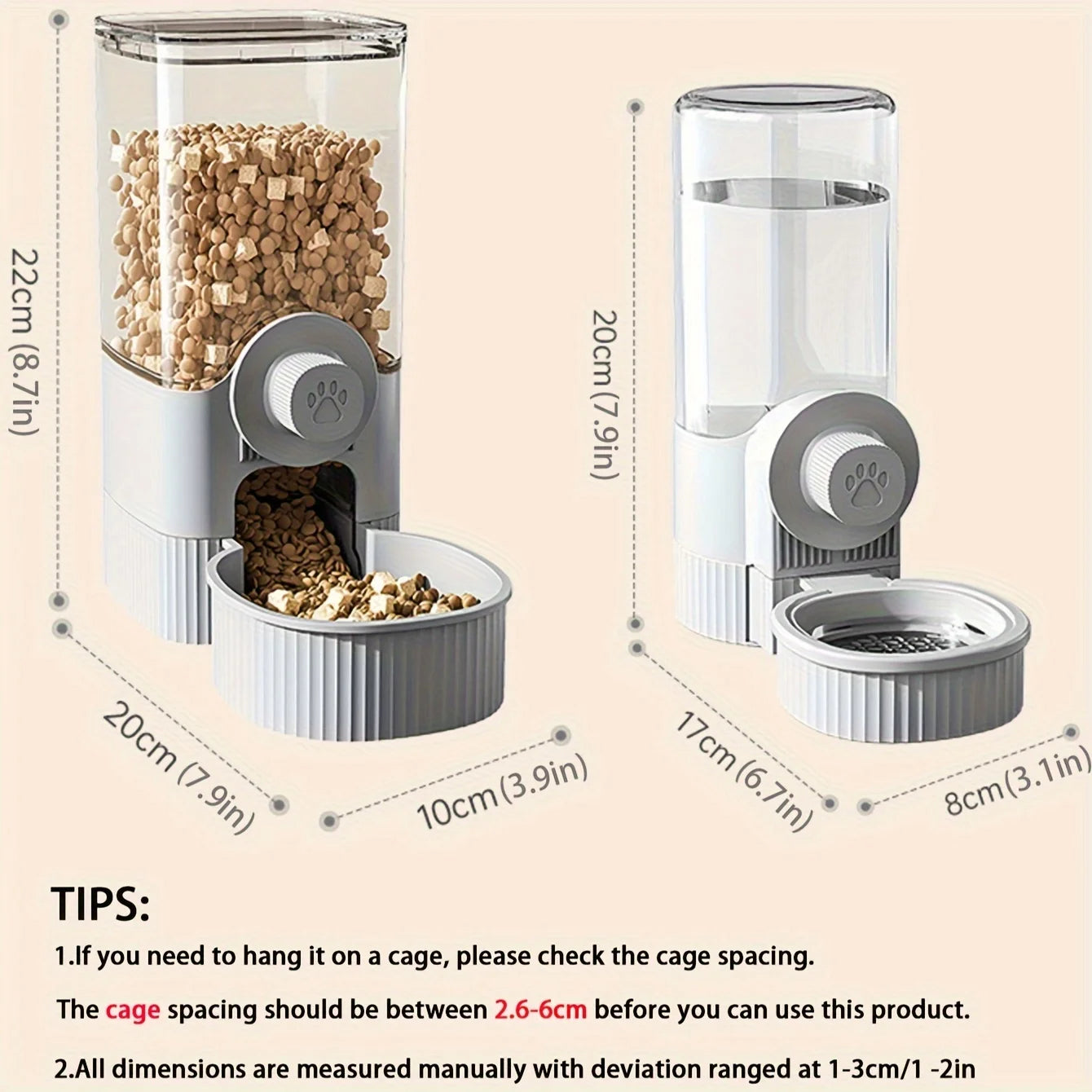 Distributeur automatique de nourriture et d'eau pour animaux de compagnie - Distributeur suspendu par gravité avec gamelle