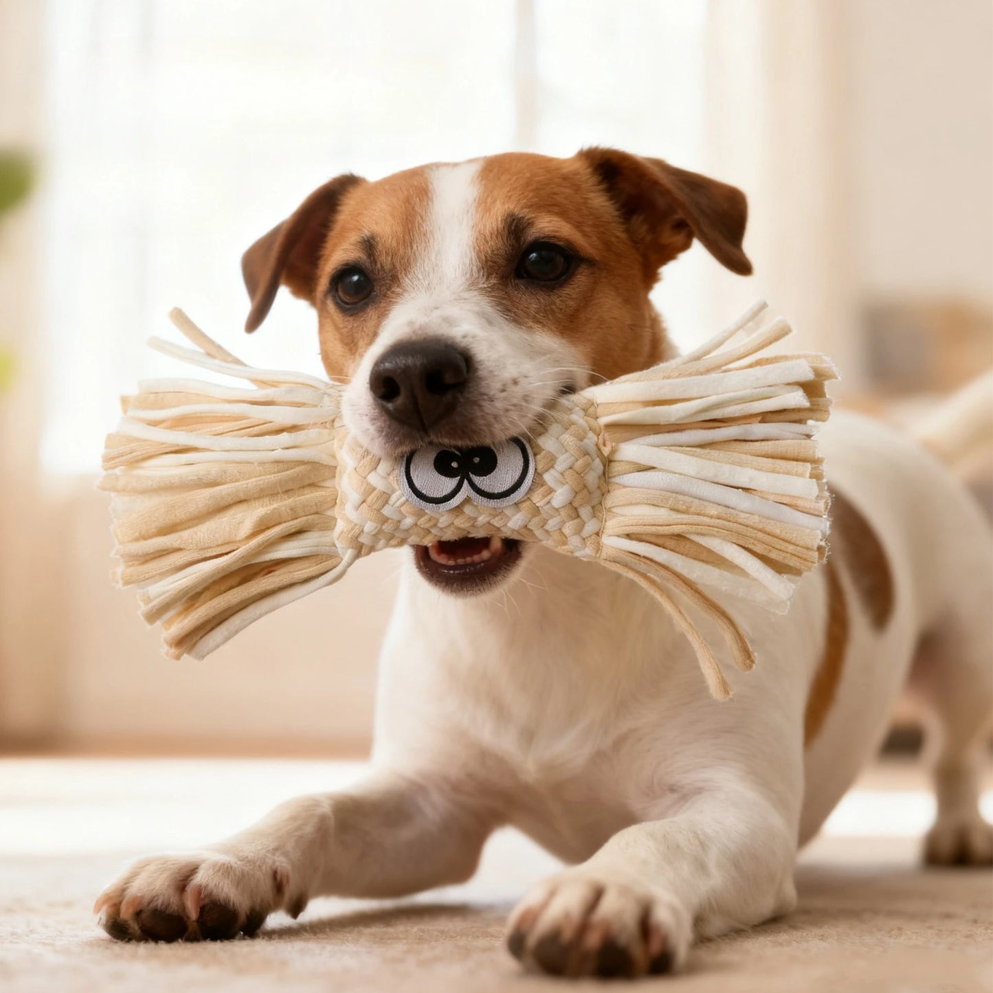 Jouet à mâcher en peluche couineur pour grands chiens