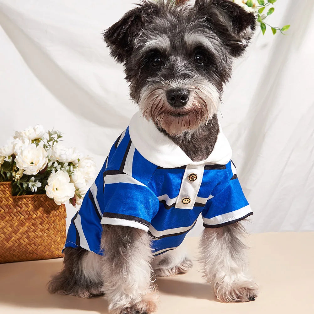 Classic Stripe Polo Shirt for Cats & Small Dogs