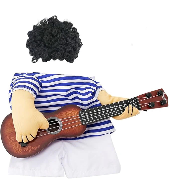 Pet Rock Star Guitar Costume for Dogs & Cats — Funny Halloween & Christmas Cosplay Outfit