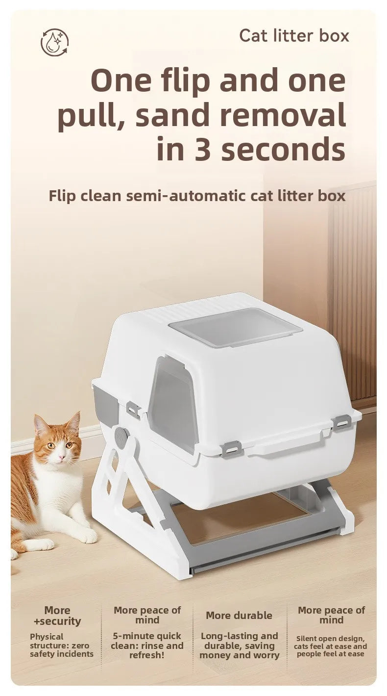 Enclosed Folding Cat Litter Box