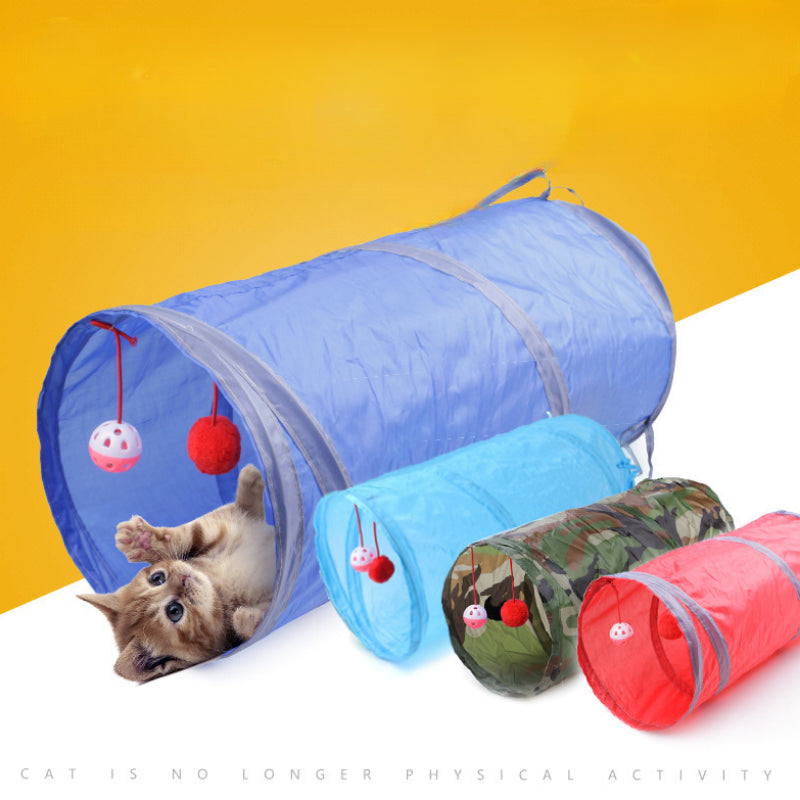 Tunnel de jeu pliable pour animaux de compagnie avec son froissé