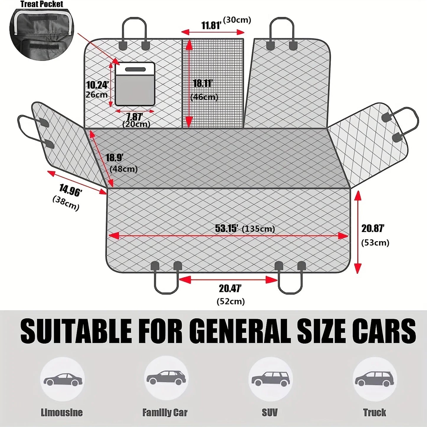Waterproof Dog Car Rear Seat Cover & Extender Mat