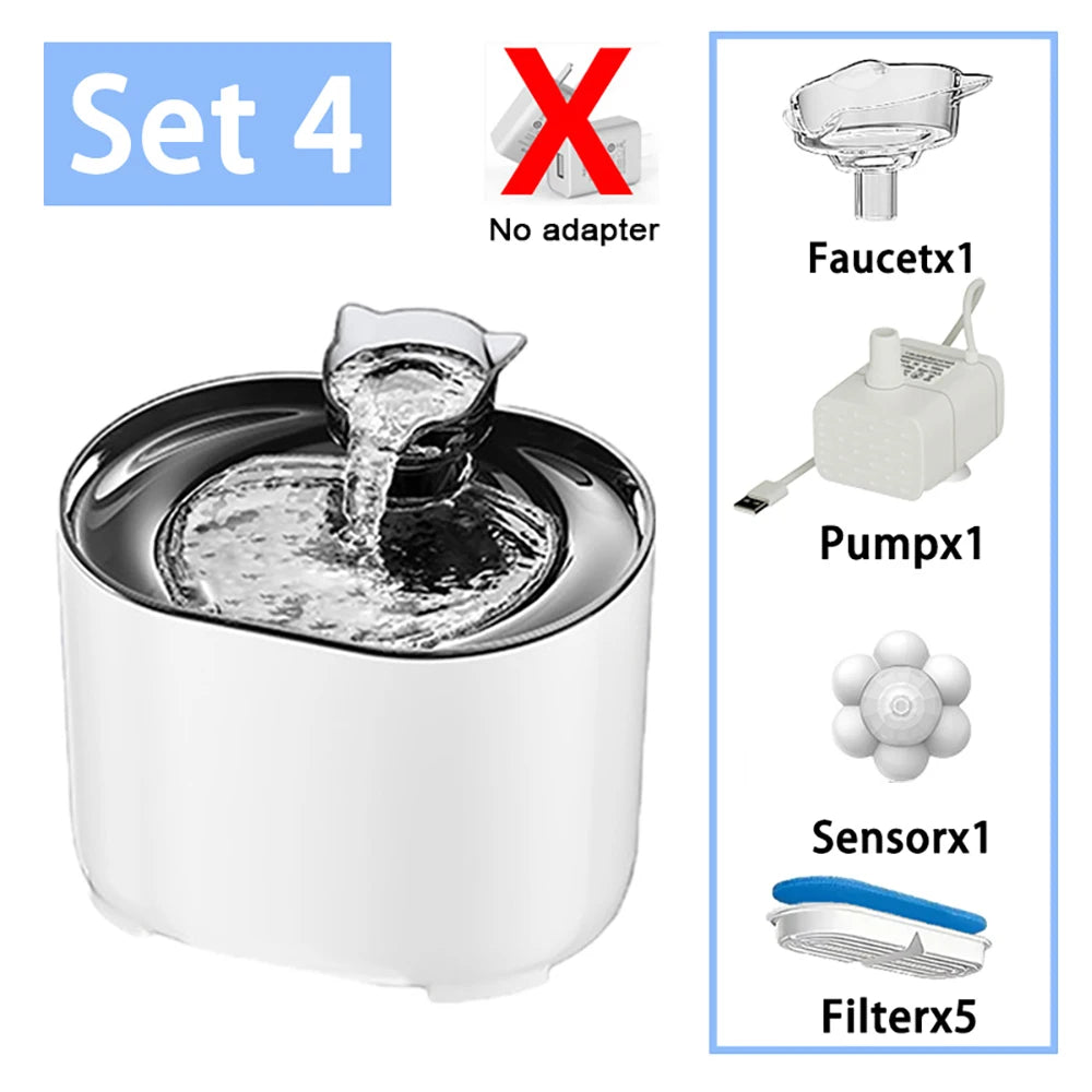 Filtered Pet Water Fountain for Cats & Dogs