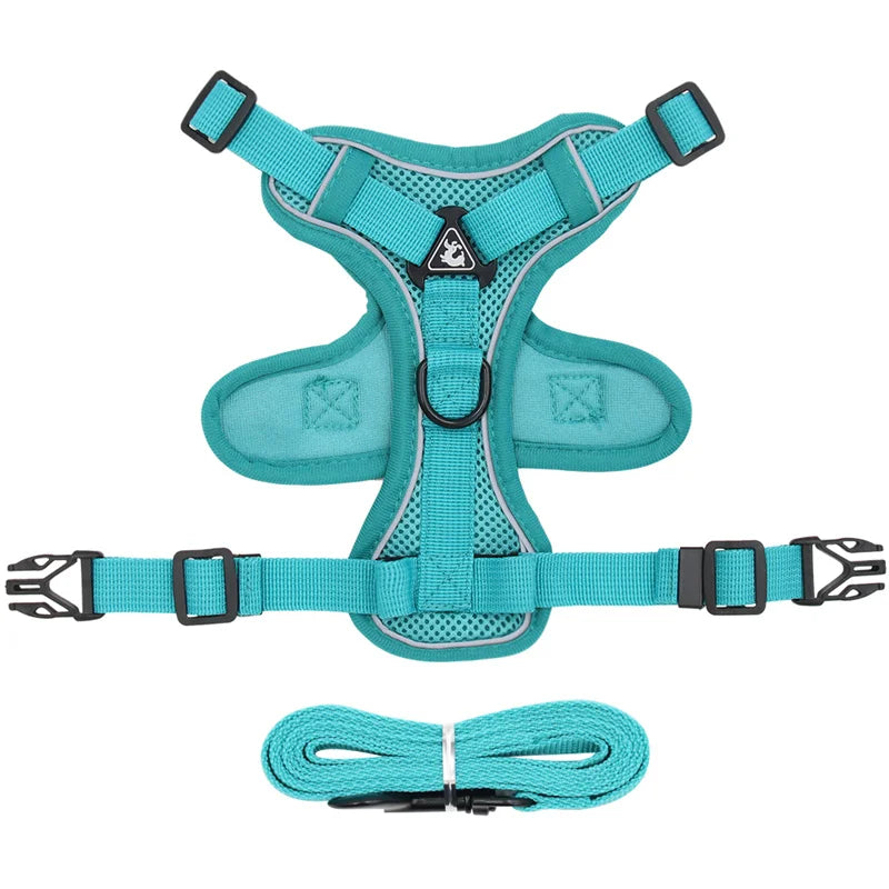 Reflective Mesh Cat & Dog Harness with Leash Set