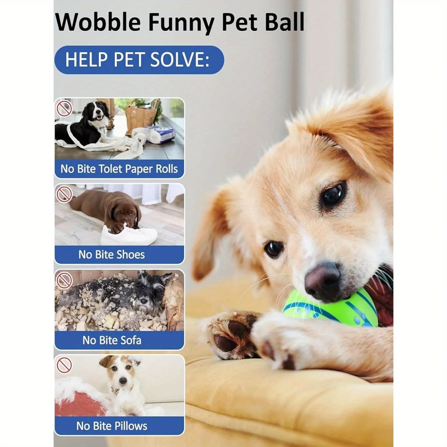 Balle de jeu interactive pour chien – Balle couinante pour la stimulation mentale et le jeu
