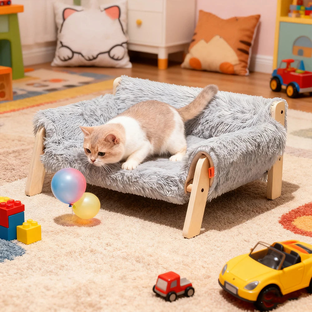 Raised Plush Pet Sofa Bed