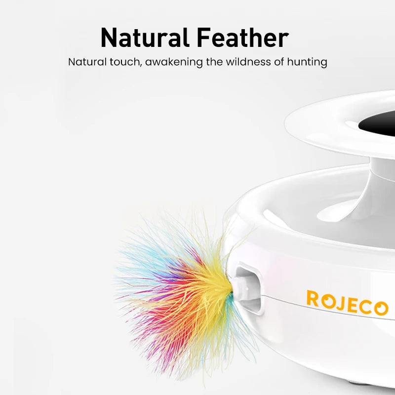 2-in-1 Rechargeable Rolling Ball & Feather Duster Cat Toy