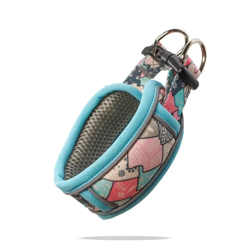 Reflective Breathable Mesh Dog Collar with Double D-Ring – All Sizes
