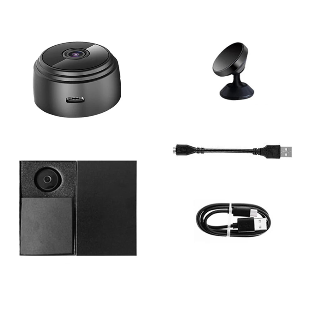 1080P WiFi Mini Camera with Night Vision & Magnetic Mount for Home, Pets & Cars