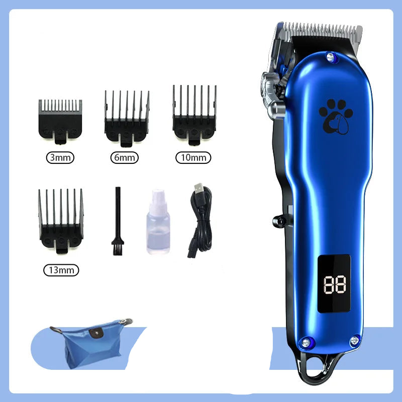 Professional Cordless Pet Grooming Clipper with LCD Display — Ultra-Quiet
