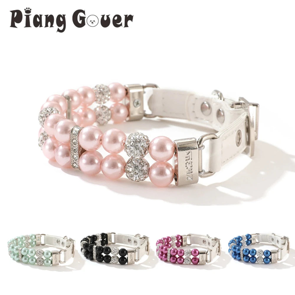Pearl & Rhinestone Pet Collar for Cats & Dogs