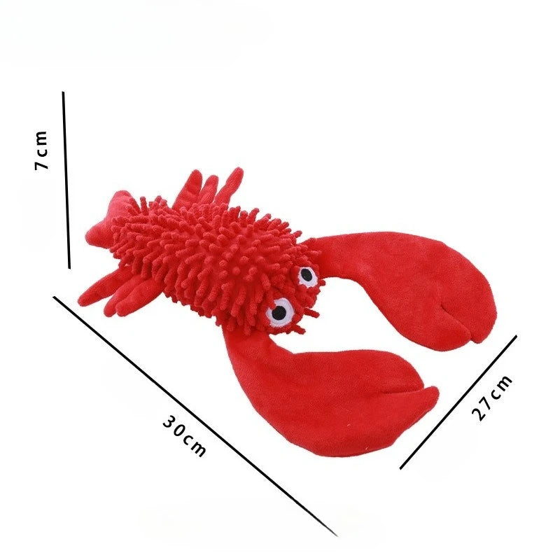 Peluche de créature marine en velours pour chien - Jouet à mâcher couineur pour petits chiens