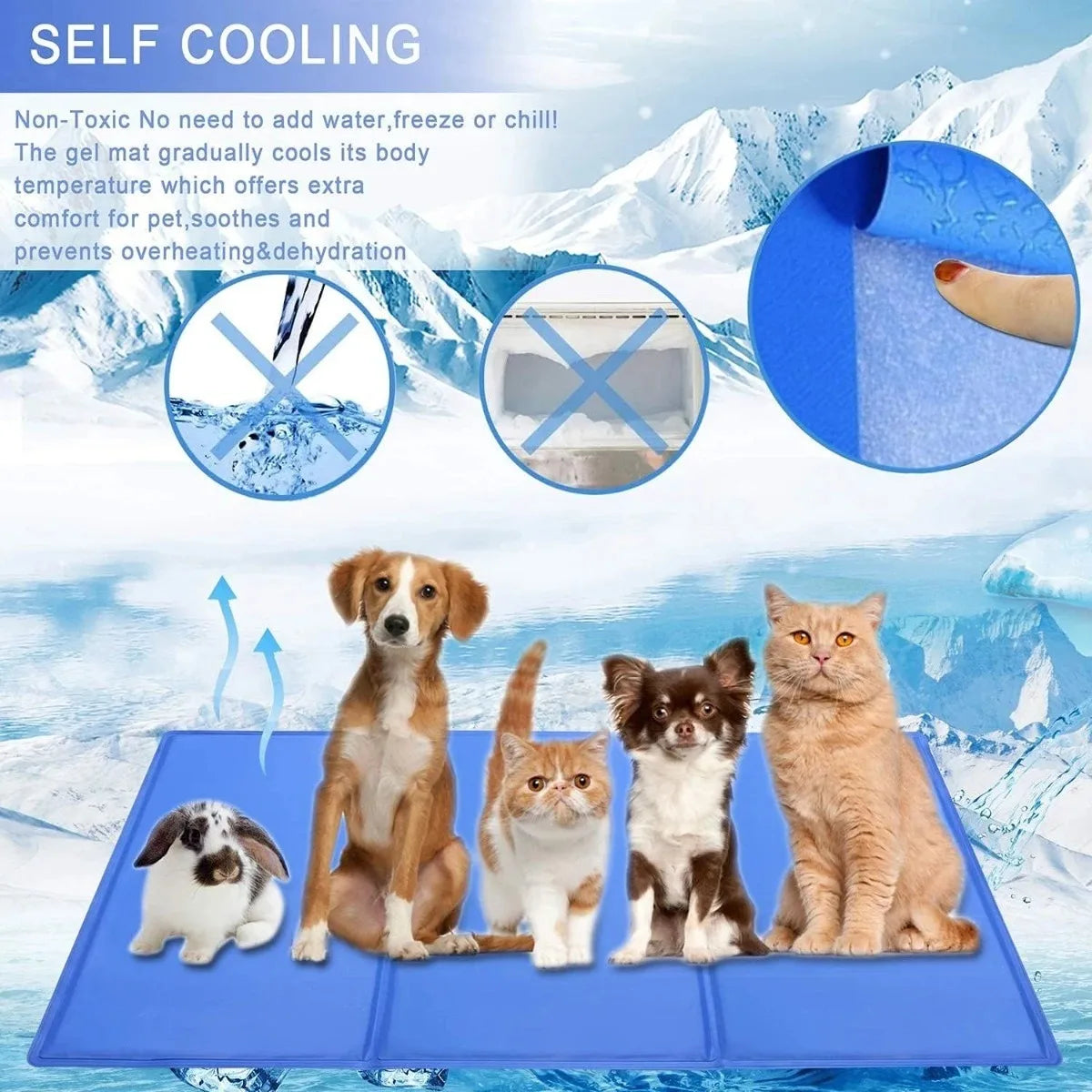 Cooling Gel Ice Mat for Dogs & Cats – Summer Heat Relief Sleeping Pad