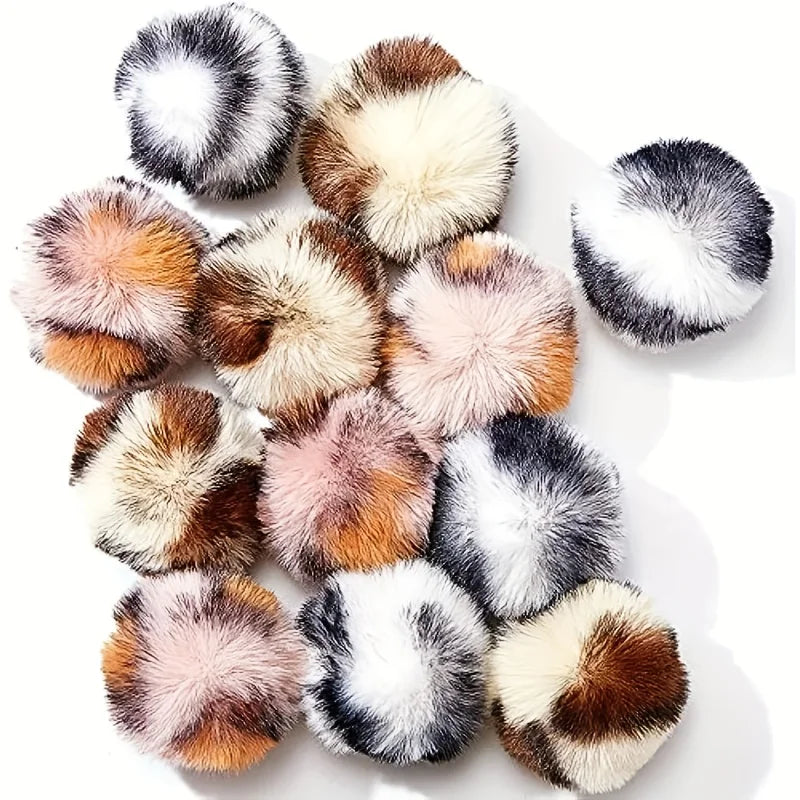 Balles en peluche pour chat - Imprimé léopard, lot de 3