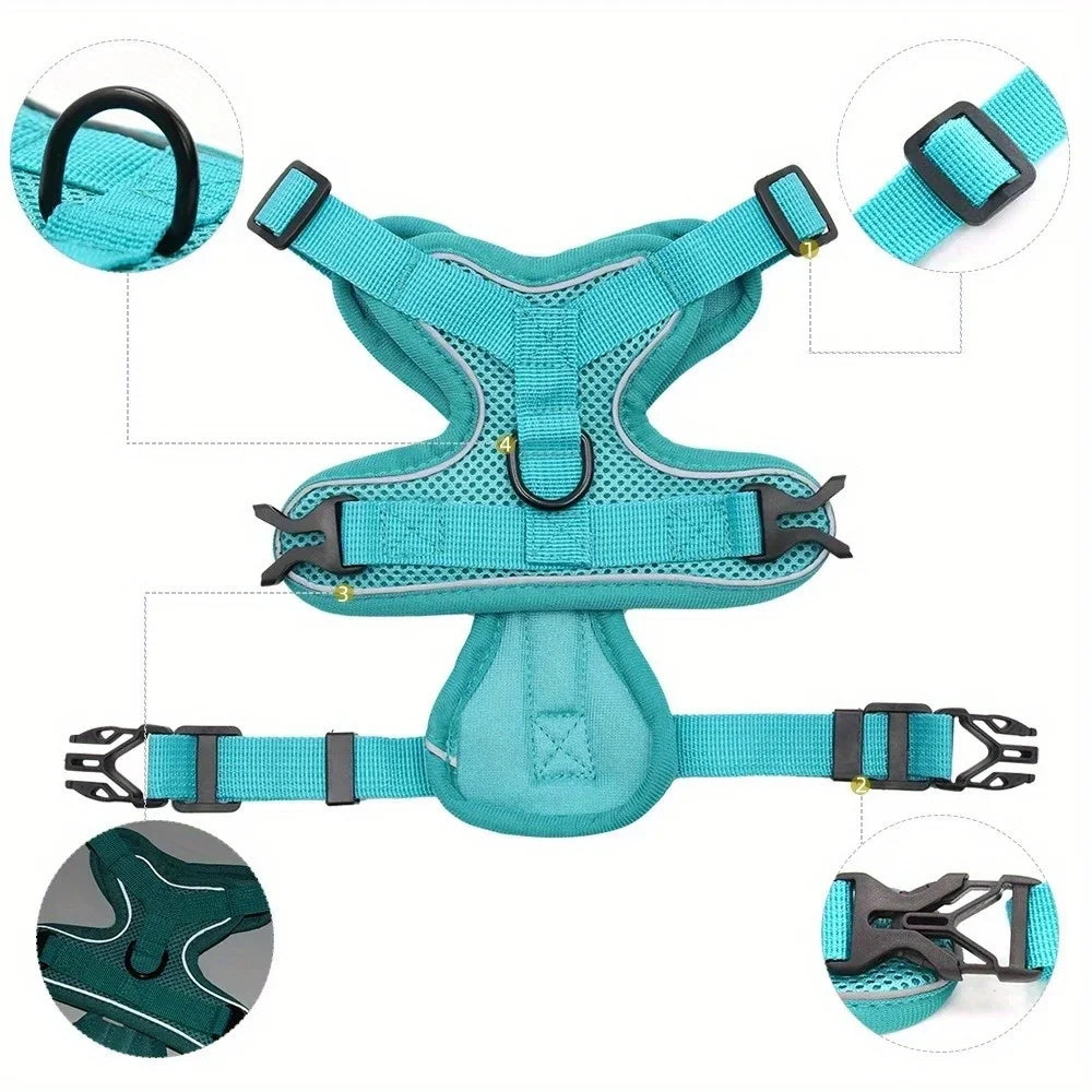 No-Pull Reflective Pet Harness and Leash Set