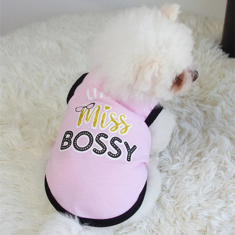 Letter Print Sleeveless Vest for Small Dogs
