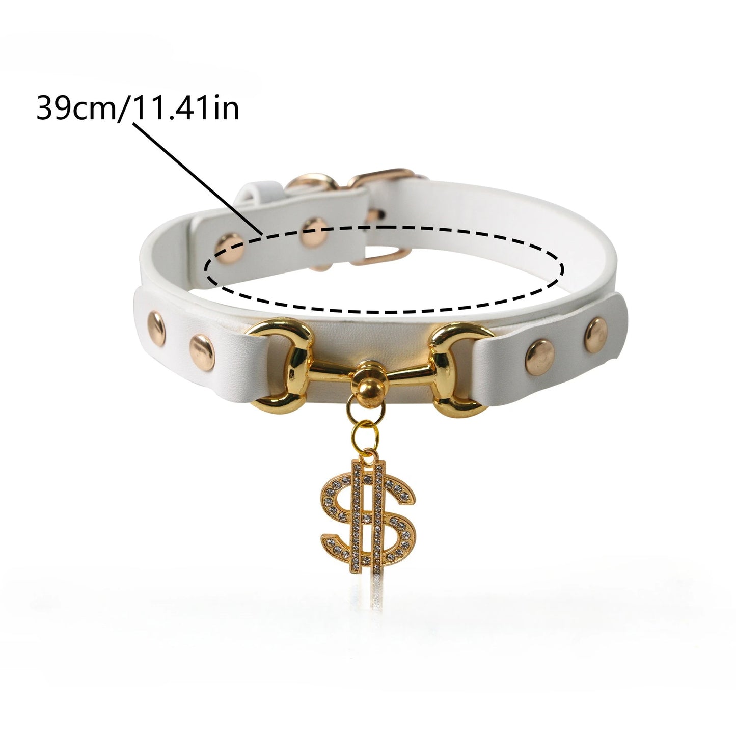 Heart Print Leather Collar for Small Dogs & Cats