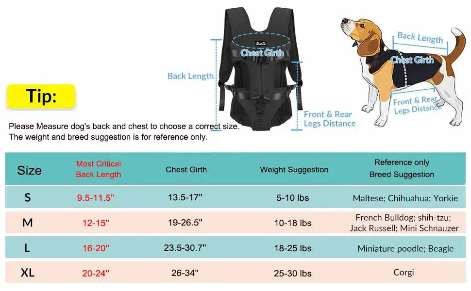 Hands-Free Dog Front Carrier Backpack for Hiking & Cycling