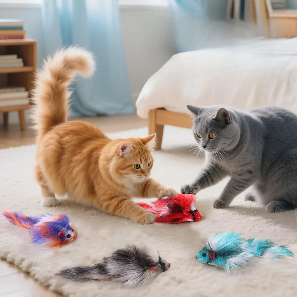 Plush Mouse Cat Toys - Interactive Play Set