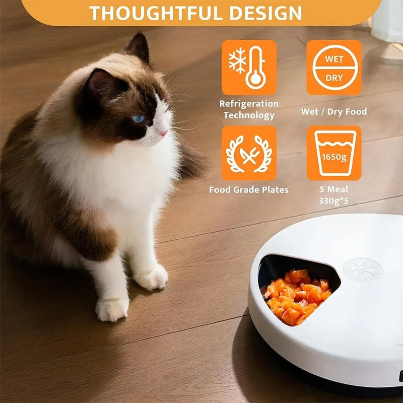 Automatic Wet Food Cat Feeder with Cooling & Timer